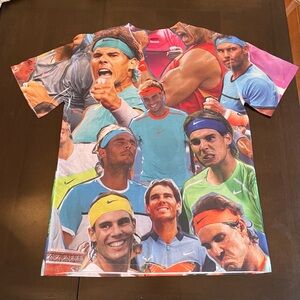 Rafa Nadal Colorful Graphic T-Shirt NWOT